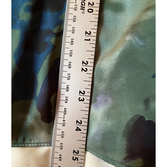 Rampage Blouse Women’s Large Multicolored Keyhole Front Silky Abstract Boho - Picture 4 of 6